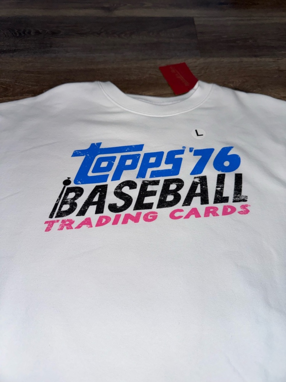 NWT⚾️Topps Heritage White Baseball 76 Trading Cards Crewneck Size L - Picture 6 of 14